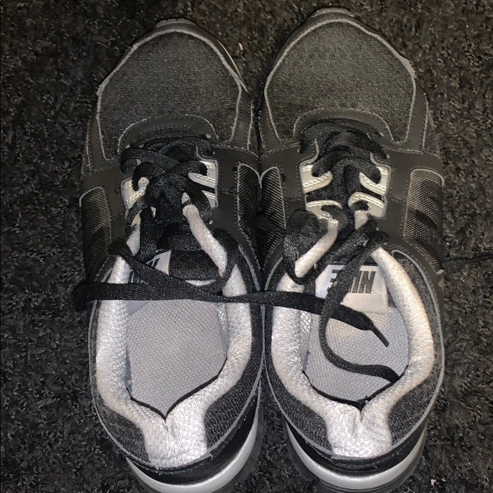 Grey and black nike sneakers